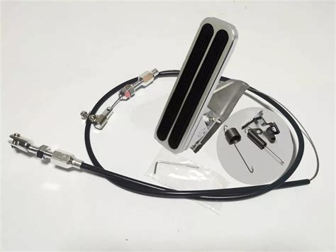 Billet Aluminum Floor Mount Gas Pedal &36'' Black Throttle Cable Combo ...
