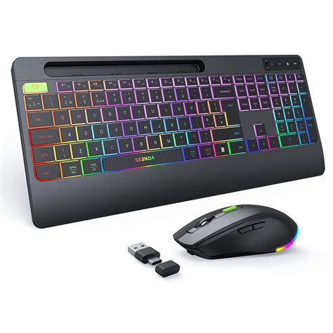 Seenda 2 4g Wireless Keyboard And Mouse Combo With Rainbow | Desertcart ...
