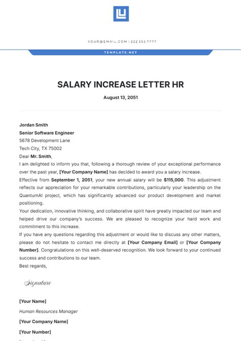 Increase In Wage Letter