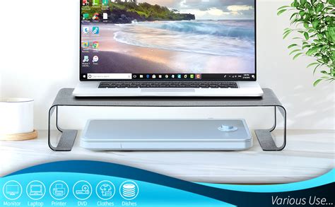 Livzing Metal Monitor Stand Monitor Riser Desk Organizer Supports Upto ...