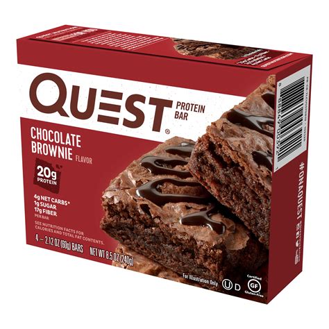 Quest Protein Bar, Chocolate Brownie, 20g Protein, 4 Ct - Walmart.com ...