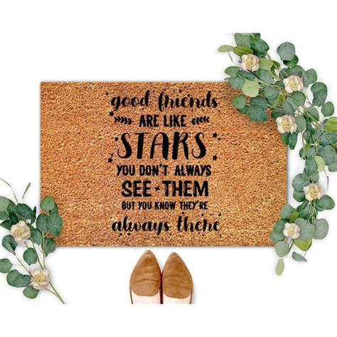 Good Friends are Like Stars Coir Door Mat Doormat Lettering Saying ...