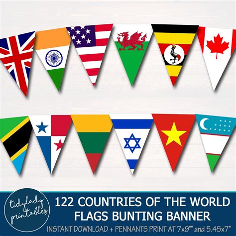 International World Countries Flag Pennant Banner Printables | World country flags, Pennant ...
