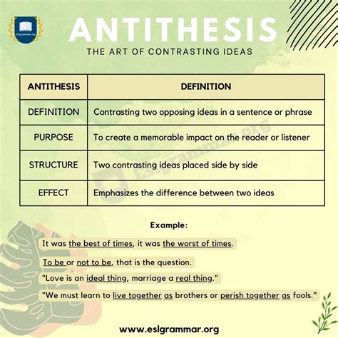 Best 13 Antithesis: Definition, Grammartical Structure and Examples ...