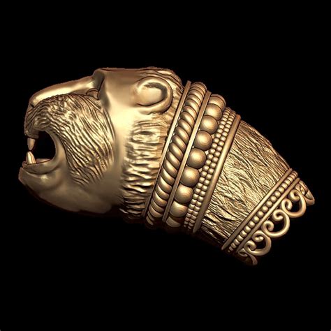 Tiger Face 3D Model For Bracelet