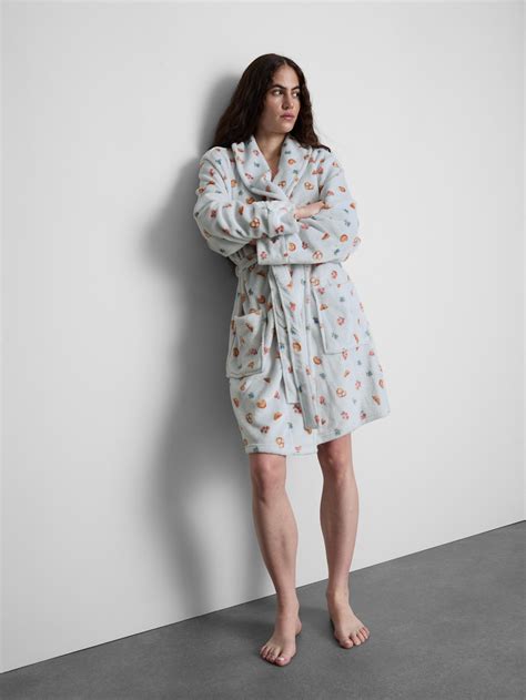 Womens Light Blue Midi Printed Dressing Gown | Primark