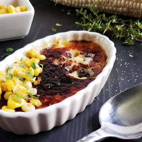 Sweet Corn Creme Brulee - Raspberries and Kohlrabi