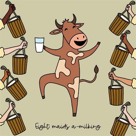 8 Maids A-milking 12 Days Of Christmas Card – Boomf