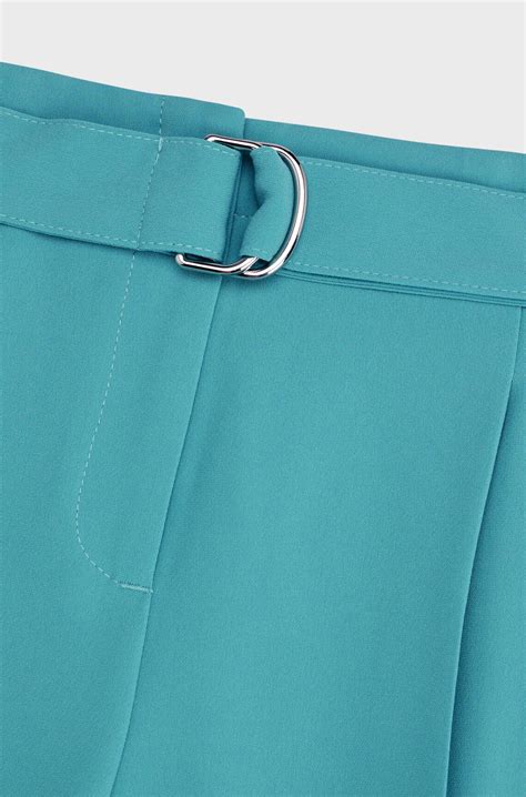 BOSS - Regular-fit cropped trousers in crease-resistant crepe - Turquoise