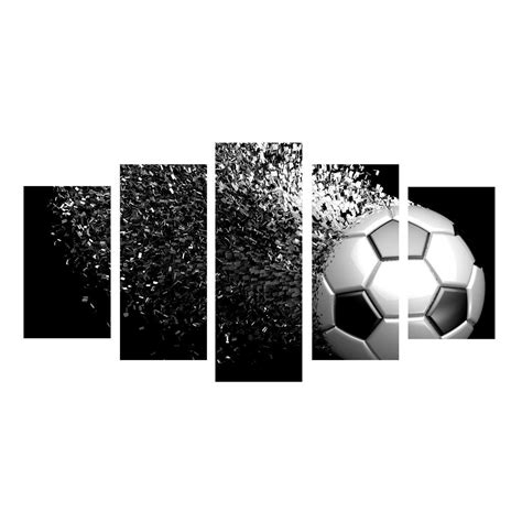 Unifunco 5 Panels Soccer Football Sports Themed Canvas Painting Modern ...