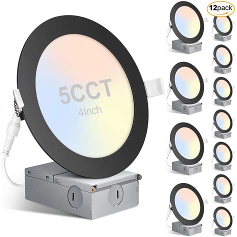 Buy 12pack 4 Inch 5CCT Ultra-Thin LED Recessed Ceiling Light with ...
