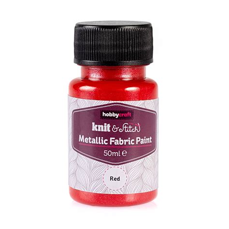 Red Metallic Fabric Paint 50ml | Hobbycraft