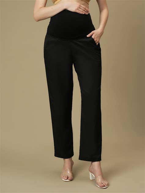 Buy Black Maternity Straight Trouser Pants
