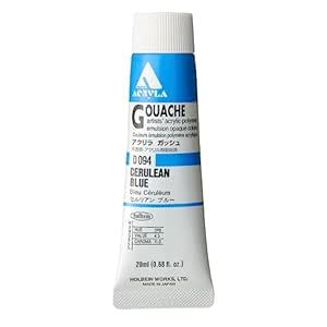 Holbein Acryla Gouache Artists Acrylic Polymer Emulsion, 20ml Cerulean ...