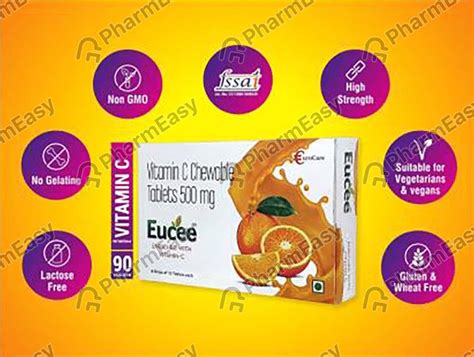 Eucee 500 MG Chewable Tablet (10): Uses, Side Effects, Price & Dosage ...