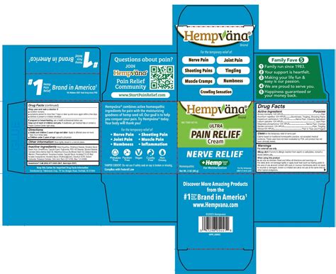Hempvana Ultra Pain Relief - Nerve Relief - TELEBRANDS CORP: Package Insert