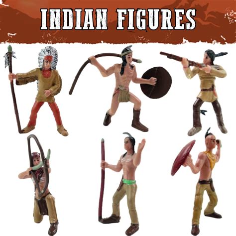 Buy 12 Pcs Wild West Cowboys and Native American Indians Plastic Toy ...