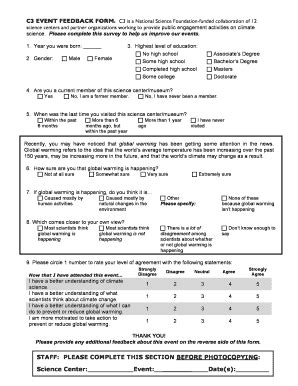 Fillable Online Event Feedback Form- Adult - David Heil & Associates ...