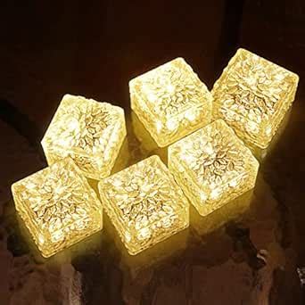 HOFLYW 6 Pack Solar Brick Lights Landscape Path Light Garden Decoration ...