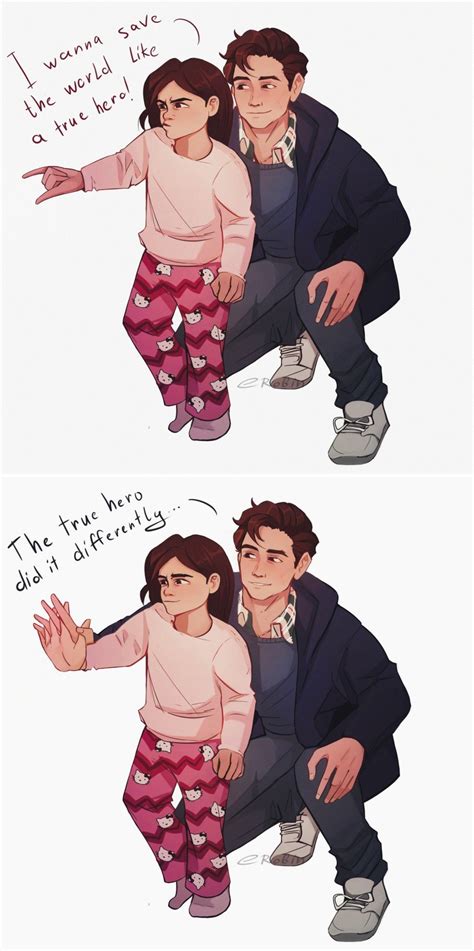 Morgan and Peter | Marvel avengers funny, Marvel superheroes, Marvel headcanon