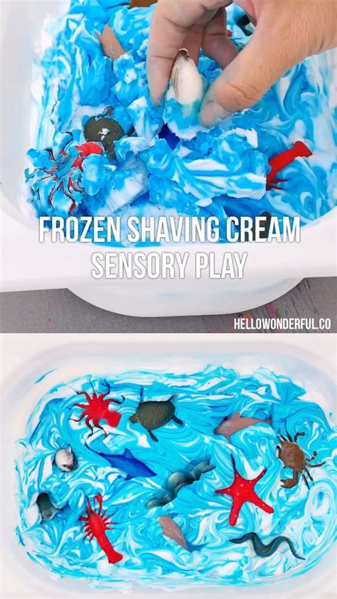 Frozen shaving cream play – Artofit