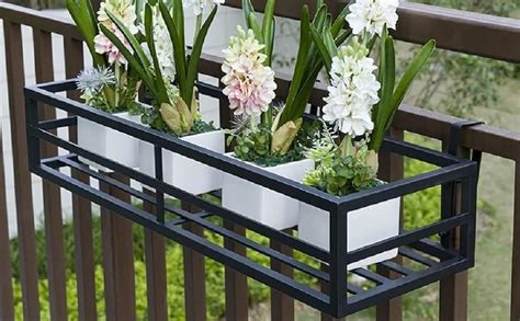 IRON LANDS SOLID Railing Pot Stand Premium Hanging Railing Plant Stand ...
