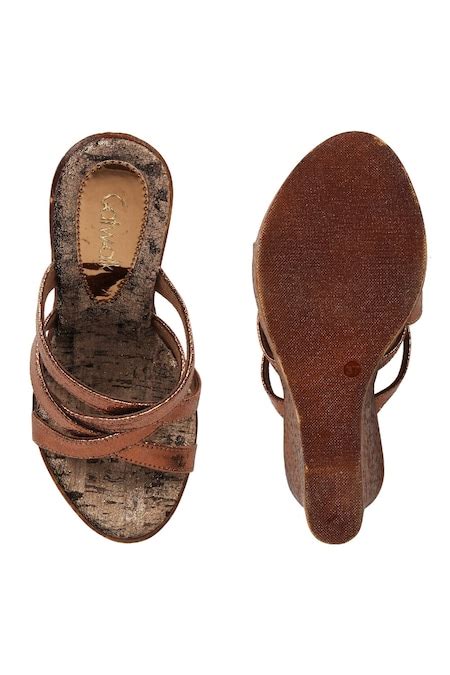 Copper Solid Casual Women Sandals - Selling Fast at Pantaloons.com