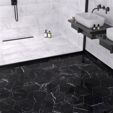 Black Bathroom Floor Tiles Eco Concrete Antracite Large Black Concrete
