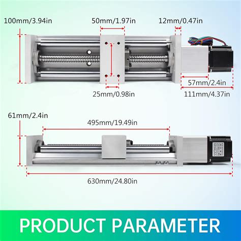 Buy RATTMMOTOR ZBX100-400mm Stroke CNC Linear Stage Motion Actuator ...