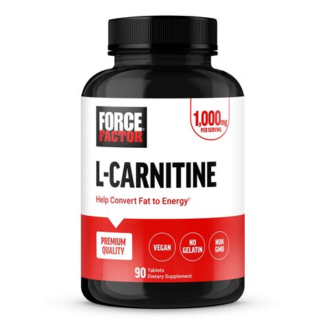 Amazon.com: FORCE FACTOR L-Carnitine Supplement, L Carnitine Tartrate 1000mg Capsules to Convert ...