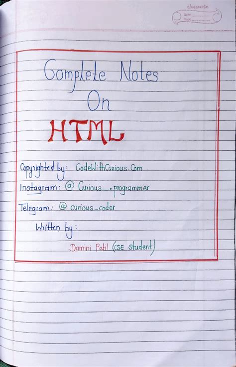 NEW-HTML-Handwritten-notes-6pqxml - Web Technology - Studocu