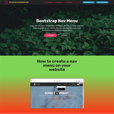 Bootstrap Menu Tutorial 的图像结果