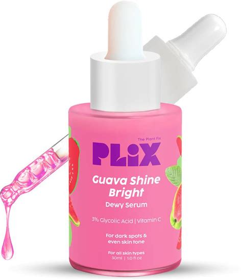 Plix 3% Glycolic Acid Guava Serum For Glowing Skin & Gentle Exfoliation ...