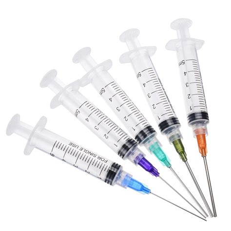 Buy 5 Pack 5ml Ink Filling Syringe Luer Lock Plastic Syringes With ...