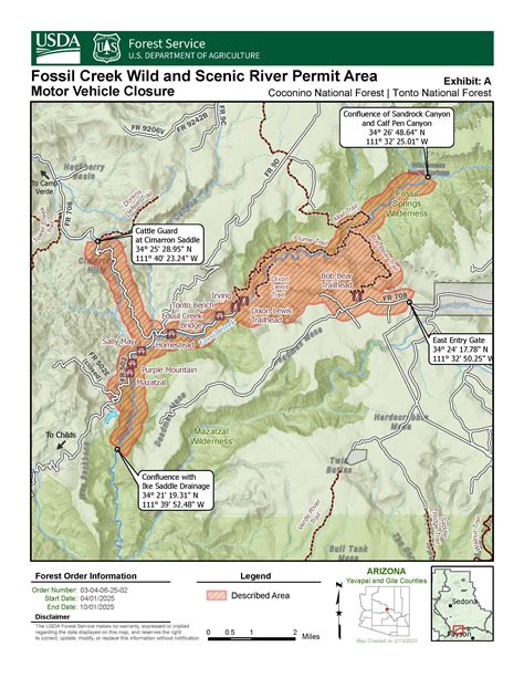 Coconino National Forest | Vehicle Restrictions in Fossil Creek Wild ...