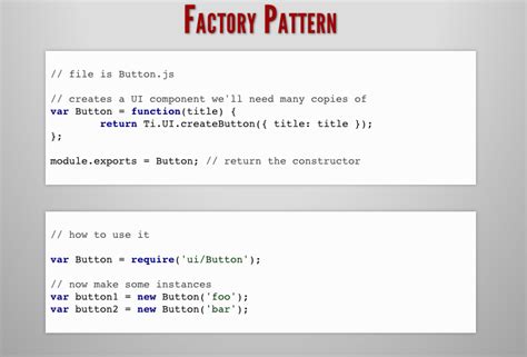 Factory Pattern javascript | rushingbits