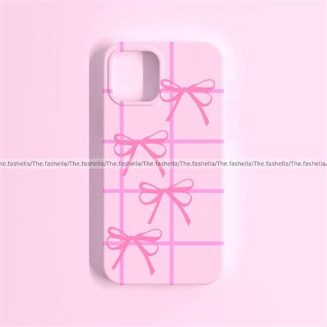 Aesthetic pink bows & lines case – THE FASHELLA