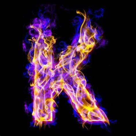 Fiery font with rose and blue. Letter K | Letter k design, K letter ...