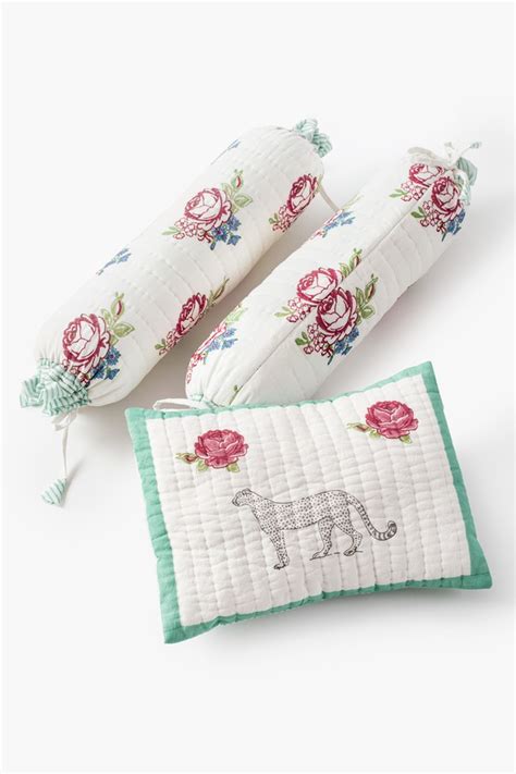 Set of 3- Baby Cheetah Muslin Bolsters & Pillow Set