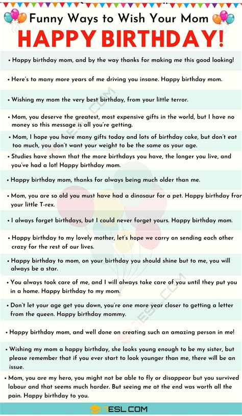 Happy birthday Mom: 35+ Sweet and Funny Birthday Wishes for Mom • 7ESL