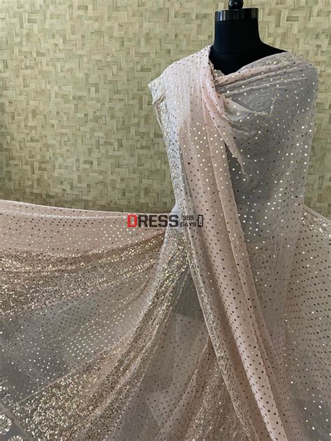 Peachy Pink Mukaish Lehenga Set – Dress365days