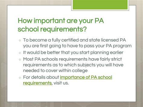 PPT - PA School Requirements PowerPoint Presentation, free download ...