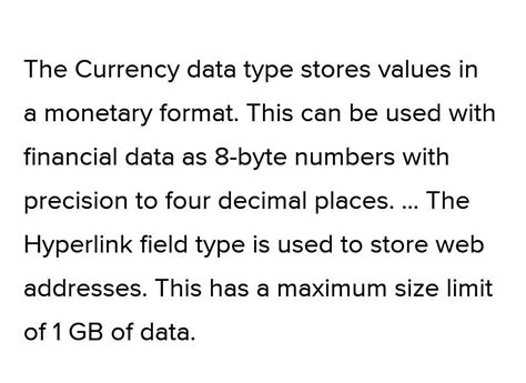 which is a data type in Access which stores 1 GB of data. - Brainly.in