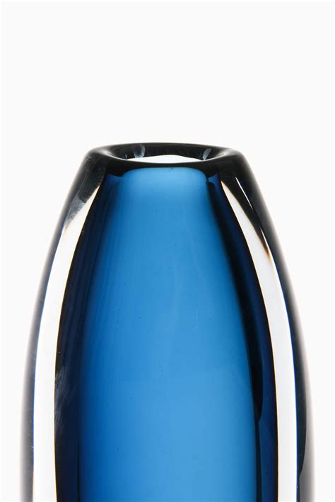 Dark Blue Glass Vase by Vicke Lindstrand, 1960's For Sale at 1stDibs