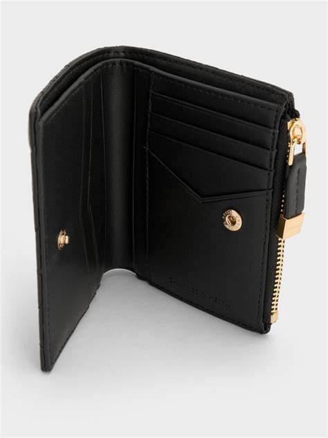 Black Duo Quilted Small Wallet - Black - CHARLES & KEITH IN