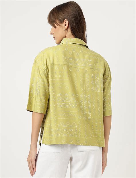 Buy Pure Viscose Print Spread Collar Shirt at Marks & Spencer