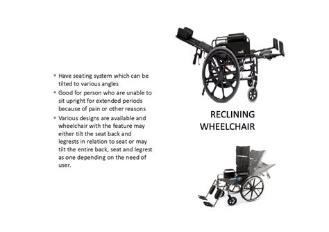 Wheelchairs - Types and Parts | PDF