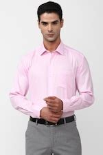 Buy Men Pink Regular Fit Textured Full Sleeves Formal Shirt Online ...