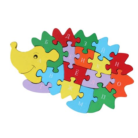 Buy Wood Alphabet Number Jigsaw Puzzle Various Patterns Colorful Block ...