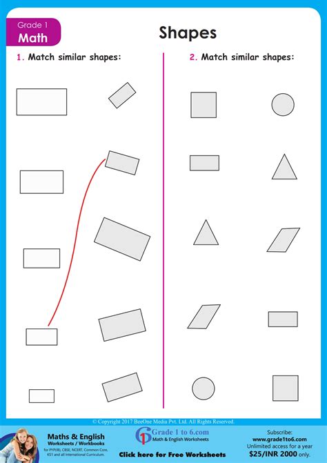Similar Shapes Worksheets